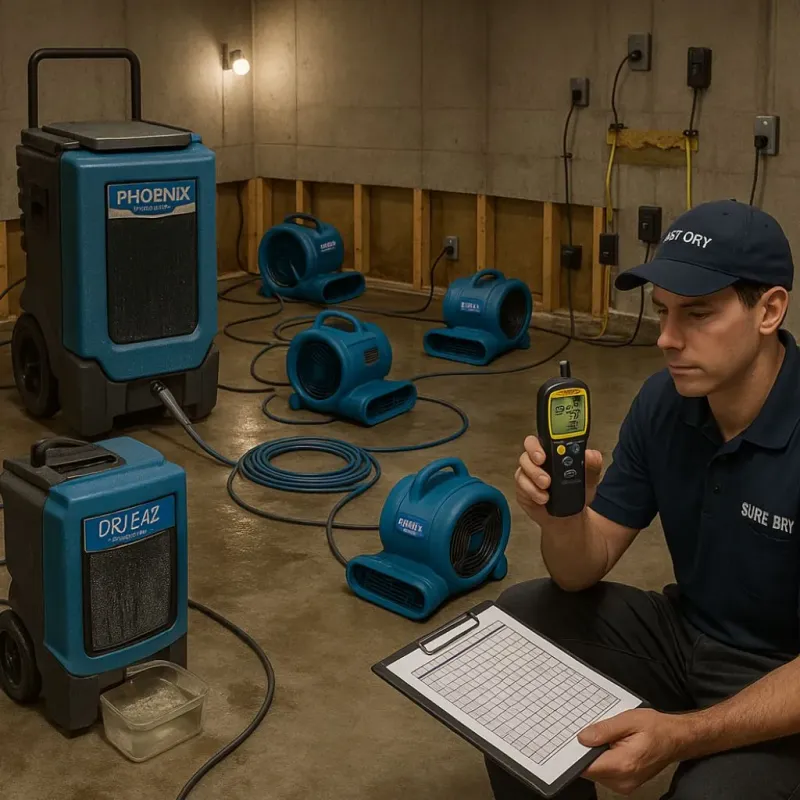 Structural Drying and Dehumidification process in Orocovis, PR
